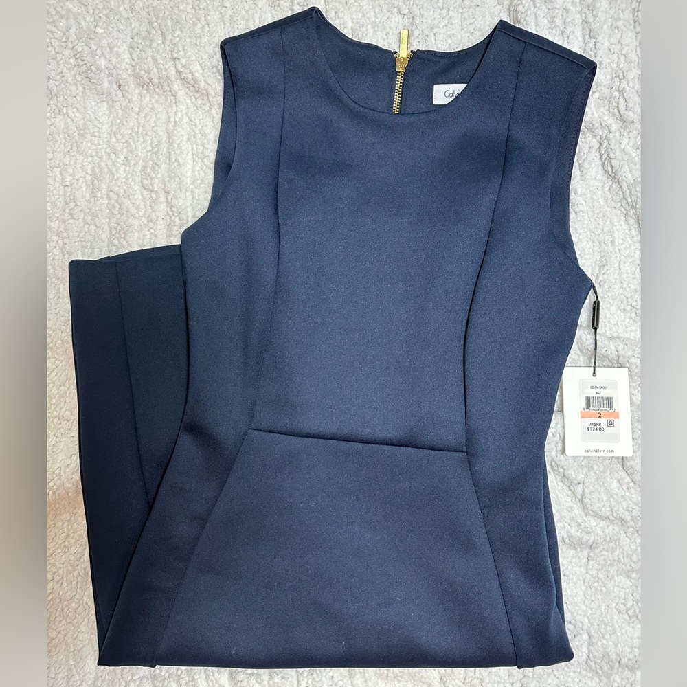 NWT | size 2 Calvin Klein navy blue dress